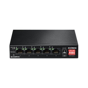 EDIMAX ES-5104PH V2 長距離5埠高速乙太網路交換器4個PoE+埠