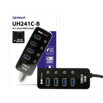 Uptech 登昌恆 UH241C-B 4+1-Port USB3.0 Hub集線