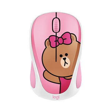 Logitech LineFriends聯名無線鼠-熊美(粉)