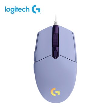 Logitech 羅技 G102炫彩有線遊戲滑鼠/USB(紫)