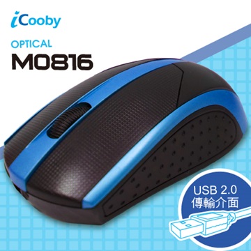 iCooby M0816BL光學滑鼠/USB(黑藍)