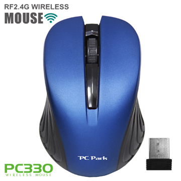 PC Park PC-330BB超手感無線滑鼠(黑藍)