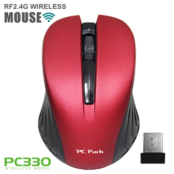 PC Park PC-330BR超手感無線滑鼠(黑紅)