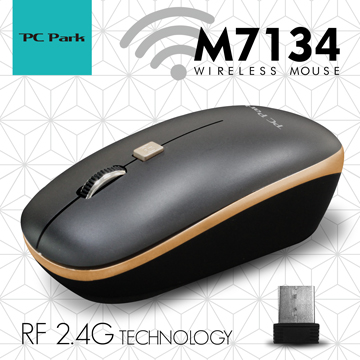 PC Park M7134BG / 黑金 商務型無線滑鼠