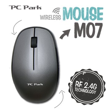 PC Park M07S 3D商務無線光學滑鼠/USB(銀黑)