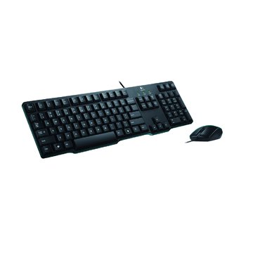 Logitech MK100有線鍵鼠組二代/P+U(黑)