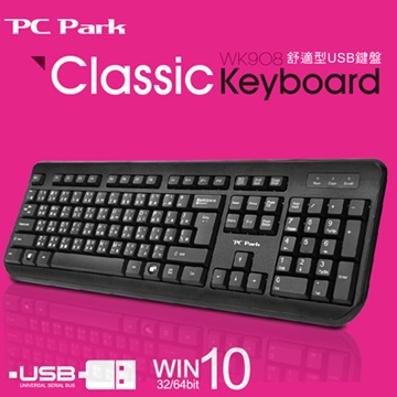 PC Park WK938舒適型鍵盤/USB(黑)