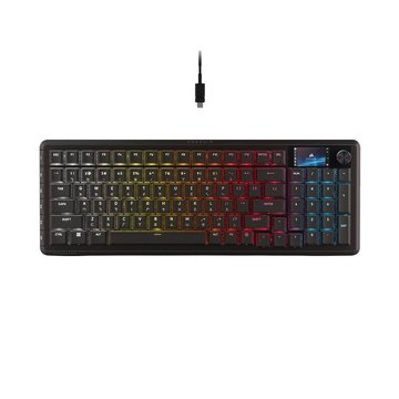 CORSAIR 海盜船VANGUARD 先鋒者 LCD RGB MLX線性紅軸機械鍵盤(中文)(黑)