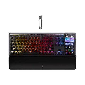 CORSAIR 海盜船 GALLEON 100 海皇SD多媒體 5吋LCD RGB紫軸機械鍵盤(中文)(黑)