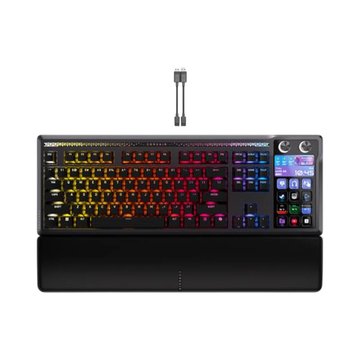 CORSAIR 海盜船 (客訂品)GALLEON 100 海皇SD多媒體 5吋LCD RGB紫軸機械鍵盤(英文)(黑)
