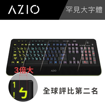 AZIO  KB506 大注音背光有線鍵盤(福利品出清)