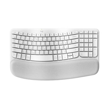 Logitech 羅技Wave Keys 人體工學鍵盤(珍珠白)