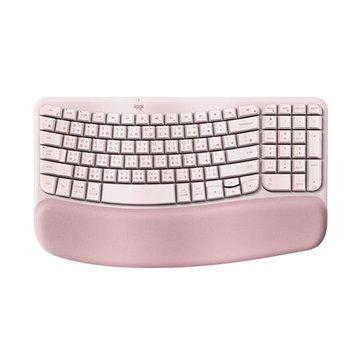 Logitech 羅技Wave Keys 人體工學鍵盤(玫瑰粉)