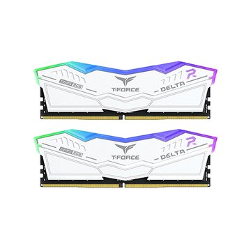 team 十銓T-Force Delta  RGB 炫光 DDR5 6400 32G(16G*2) CL40 白色 桌上型超頻記憶體