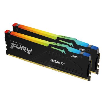 Kingston 金士頓FURY Beast RGB DDR5 6400 64G(32G*2)-黑(CL32) 桌上型超頻記憶體(KF564C32BBEAK2-64)