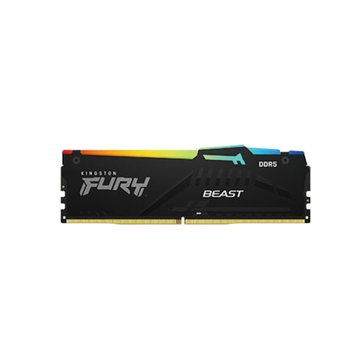 Kingston 金士頓FURY Beast RGB DDR5 6000 32G(16G*2)-黑(CL30) /具XMP/EXPO 桌上型記憶體(KF560C30BBEAK2-32)