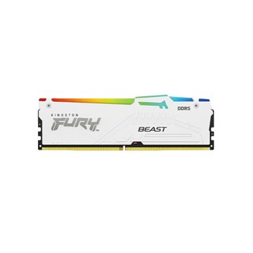 Kingston 金士頓FURY Beast RGB DDR5 6000 32G(16G*2)-白(CL30) /具XMP/EXPO 桌上型記憶體(KF560C30BWEAK2-32)