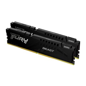 Kingston 金士頓金士頓FURY Beast 獸獵者 DDR5 6000 64GB(32GB*2)黑色//CL30/超頻/具XMP/EXPO 桌上型記憶體(KF560C30BBEK2-64)