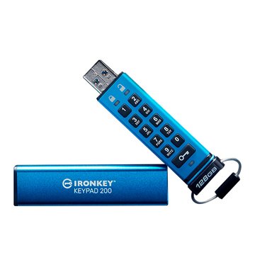 Kingston 金士頓IronKey Keypad 200 128G USB3.2數字鍵加密 隨身碟(IKKP200/128GB)