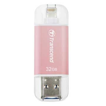 Transcend JetDrive Go 300 32GB USB3.1 Apple ios OTG 隨身碟-玫瑰金