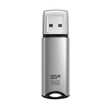 SILICON POWER 廣穎電通 M02 64G USB 3.2 Gen 1鋁合金精品碟/銀