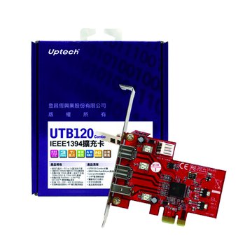 Uptech 登昌恆 UTB120Combo 3埠IEEE1394擴充卡PCI-e