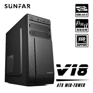 SUNFAR 順發 V18 / 4大2小/(黑)電腦機殼