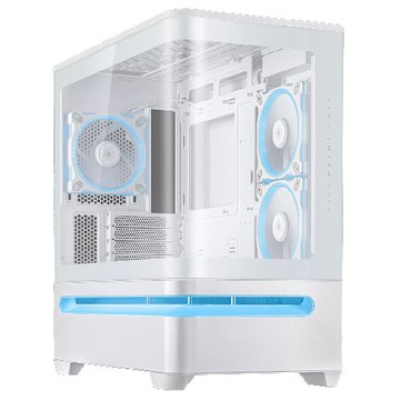 ASUS 華碩Prime AP202 ARGB 白色/M-ATX/2年保固/ 懸浮式進氣+燈條/全景曲面玻璃機殼