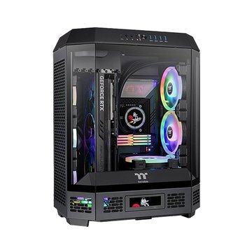 Thermaltake 曜越 透視 The Tower 600 黑 /ATX /支援背插式 /可容納13顆風扇 /支援至420一體式水冷排/全景機殼