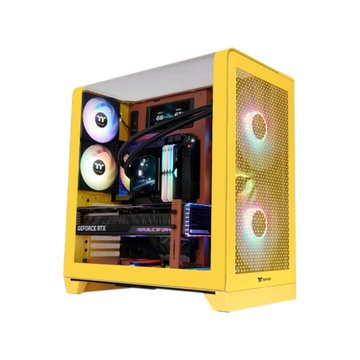 Thermaltake 曜越 光透 View 390 Air 奶油焦糖 /ATX /雙倉/支援背插/鷗翼式曲面玻璃機殼 (CA-11F-00MMWN-00)  