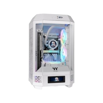 Thermaltake 曜越曜越The Tower 250 白/ ITX/全景直立式迷你機殼 (擴充螢幕需另行加購) (CA-1Z9-00S6WN-00)  