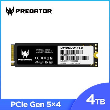 acer 宏碁 Predator GM9000 4TB M.2 PCIe Gen5 /五年保 SSD固態硬碟