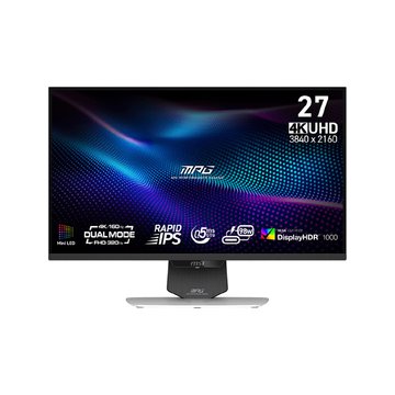 MSI 微星 (客訂品)27" MPG 274URDFW E16M 雙模電競(HDR1000/FHD:320Hz+4K:160Hz/DP.HDMI2.1*2.Type-C 98W/IPS/mini LED)白 螢幕