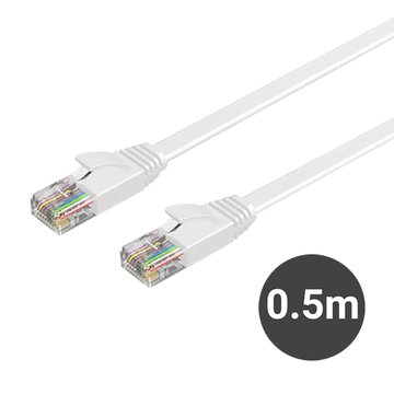  C6-W CAT.6 扁線/0.5M 網路線(白)