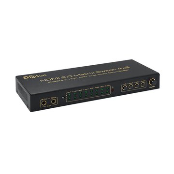 DigiSun 得揚 UHA842 4K HDMI 2.0 四進二出矩陣切換器+音訊擷取器(SPDIF+R/L)