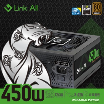 Link All PX450/80+銅牌 電源供應器