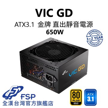 FSP GROUP 全漢 VIC GD 650W 金牌直出 ATX3.1(3+2登錄保固)  電源供應器