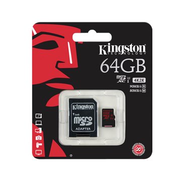 Kingston 金士頓Micro 64G U3 C10附轉卡(讀90MB/s