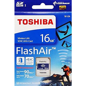 TOSHIBA FlashAir WiFi 16G U3相機卡(讀90Mb/s)