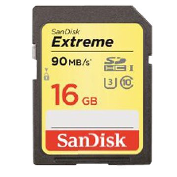 SANDISK Extreme SDHC 16G U3(讀90MB)