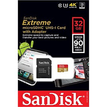 SANDISK Extreme Micro 32G U3附轉卡(讀90