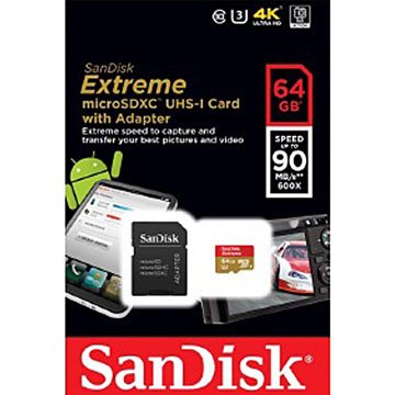 SANDISK Extreme Micro 64G U3附轉卡(讀90