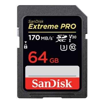 SANDISK Extreme PRO SDXC 64G UHSI-I U3 V30記憶體(讀170MB/s)