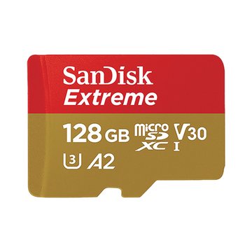 SANDISK Extreme microSD 128GB U3 A2 V30 記憶卡 (公司貨) (讀/寫速度: 190MB/90MB)