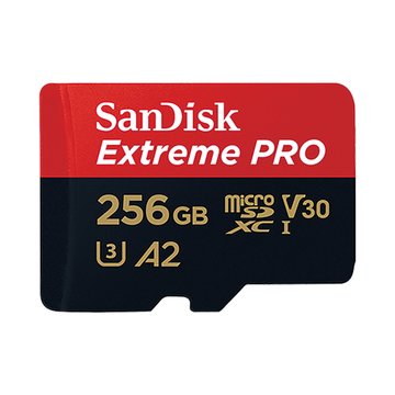 SANDISK Extreme PRO microSD 256GB U3 A2 V30 記憶卡 (公司貨) (讀/寫速度: 200MB/140MB)(附轉卡)