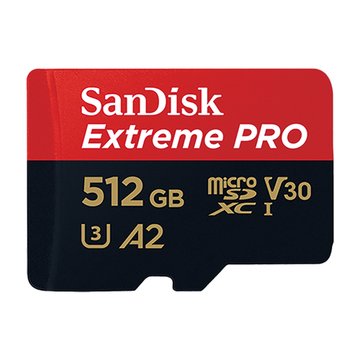 SANDISK Extreme PRO microSD 512GB U3 A2 V30 記憶卡 (公司貨) (讀/寫速度: 200MB/140MB)(附轉卡)
