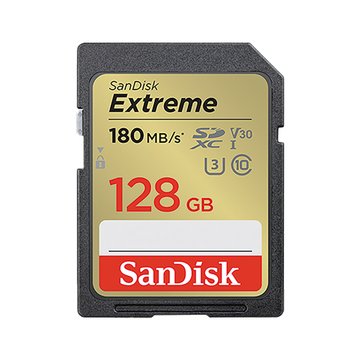 SANDISK Extreme SDXC 128GB U3 V30 記憶卡(公司貨) (讀/寫速度: 180MB/90MB)