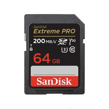 SANDISK Extreme PRO SDXC 64GB U3 V30 記憶卡(公司貨) (讀/寫速度: 200MB/90MB)
