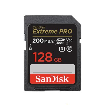 SANDISK Extreme PRO SDXC 128GB U3 V30 記憶卡(公司貨) (讀/寫速度: 200MB/90MB)