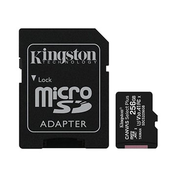 Kingston 金士頓 Micro 256G U3 C10 A1 V30附轉卡(讀100MB) 記憶卡